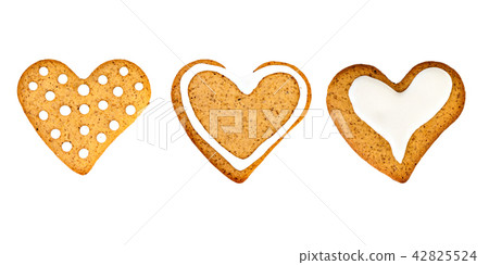 holiday ginger cookies with frosting isolated  42825524
