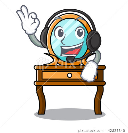 With headphone dressing table mascot cartoon With headphone dressing table mascot cartoon 42825840