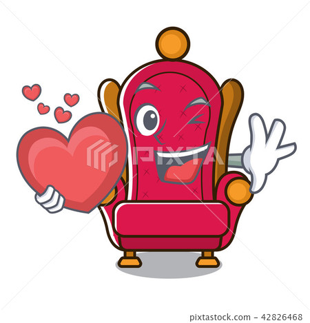 With heart king throne mascot cartoon 42826468