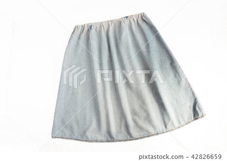 denim light blue worn skirt isolated on white denim light blue worn skirt isolated on white 42826659