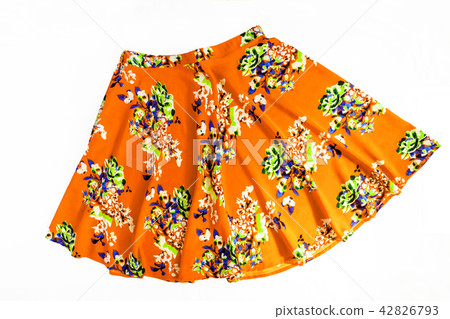 Bright colored fashionable summer floral skirt Bright colored fashionable summer floral skirt 42826793