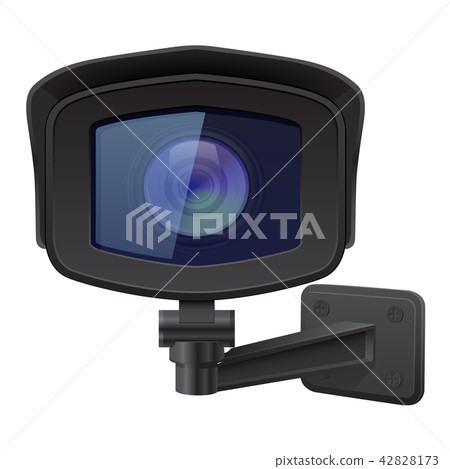 CCTV security camera. Front view. Black surveillance system 42828173