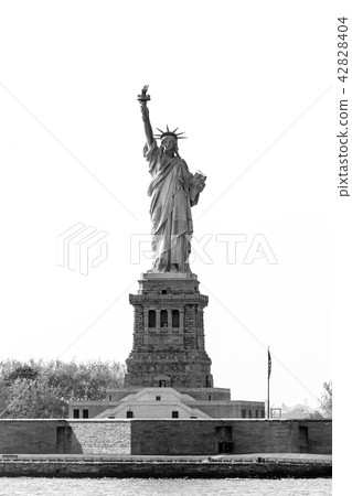 Statue of Liberty, New York City, USA. Black and white photo. 42828404