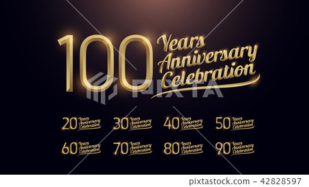 20, 30, 40, 50, 60, 70, 80, 90, 100 anniversary 42828597