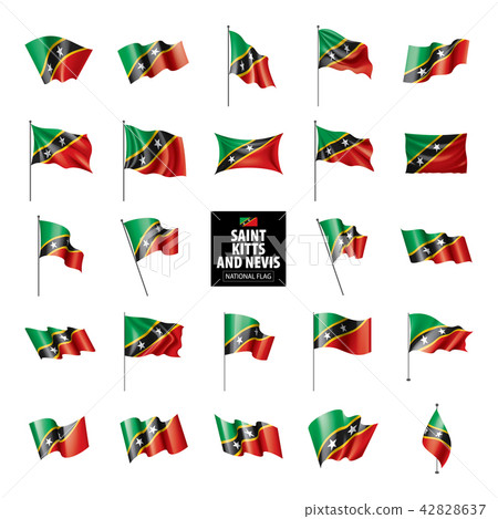 Saint Kitts and Nevis flag, vector illustration on a white background Saint Kitts and Nevis flag, vector illustration on a white background 42828637