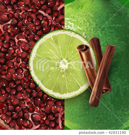 Pomegranate, cinnamon and lime Pomegranate, cinnamon and lime 42831190