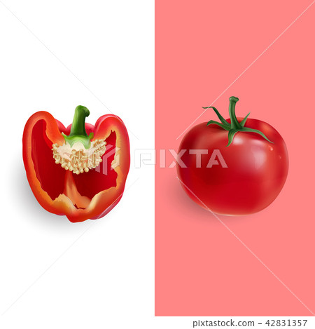 Red pepper and tomato illustration Red pepper and tomato illustration 42831357