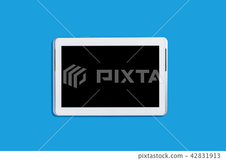 tablet pc on a blue background tablet pc on a blue background 42831913