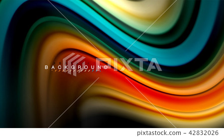 Fluid colors abstract background, twisted liquid design on black, colorful marble or plastic wave Fluid colors abstract background, twisted liquid design on black, colorful marble or plastic wave 42832026