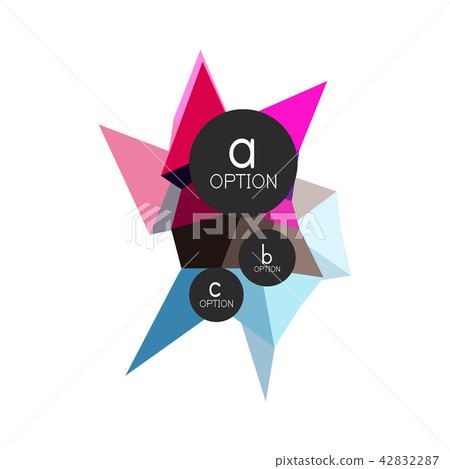 Abstract colorful geometric option infographics design template with sample abc options. Abstract 42832287