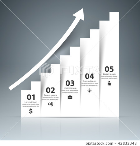 Infographics up the ladder to success. Business stair. 42832348