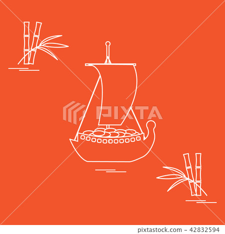 Japanese treasure ship - traditional talismans and Japanese treasure ship - traditional talismans and 42832594