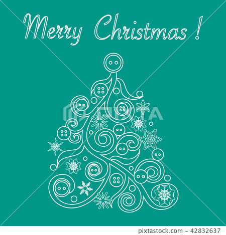original Christmas tree decorated with buttons and 42832637