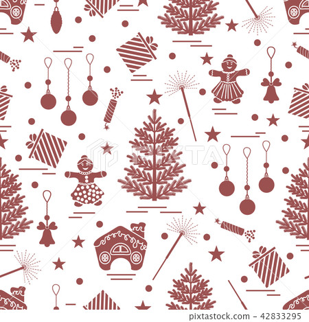 Winter seamless pattern with variety Christmas Winter seamless pattern with variety Christmas 42833295