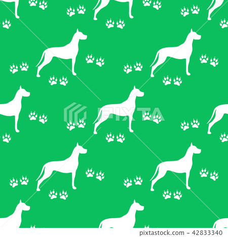 Seamless pattern with dog and dog tracks 42833340