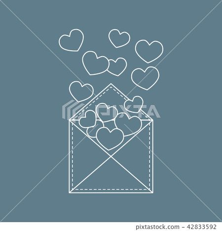 postal envelope with hearts postal envelope with hearts 42833592