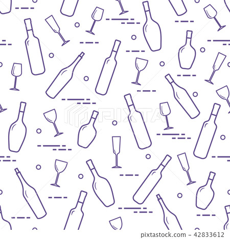Pattern of wine glasses and bottles of wine Pattern of wine glasses and bottles of wine 42833612