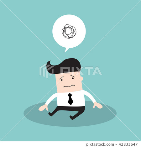 Depressed tired businessman. Sad and stressed out hard worker 42833647