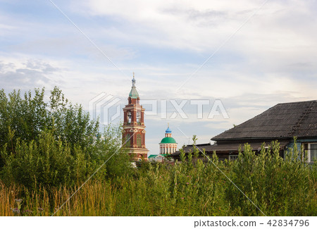 View of church in small Russian town View of church in small Russian town 42834796