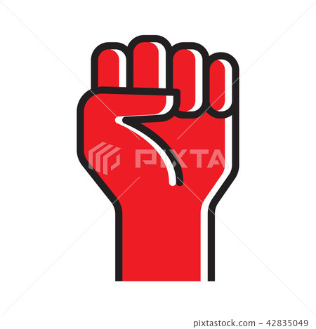 Fist hand up vector icon 42835049