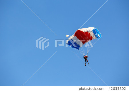 isolated skydiver control parachute gliding isolated skydiver control parachute gliding 42835802