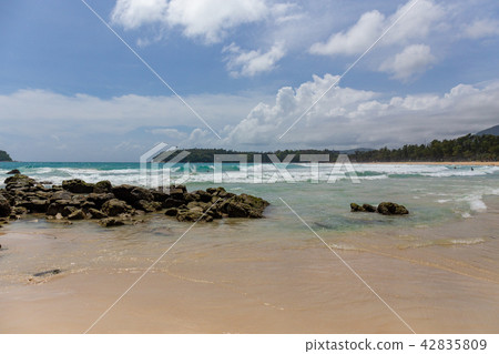 clean and clear sea with blue sky at Kata beach clean and clear sea with blue sky at Kata beach 42835809