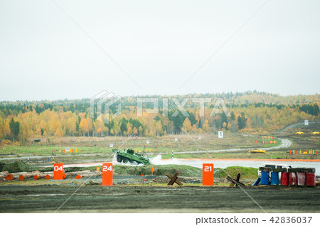 BTR-82A armoured personnel carrier in water BTR-82A armoured personnel carrier in water 42836037