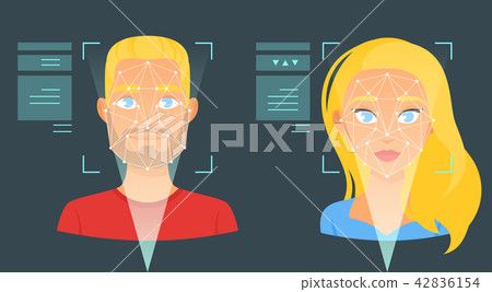 face biometric identification illustration 42836154