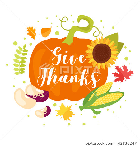 Thanksgiving Day greeting card - Stock Illustration [42836247] - PIXTA
