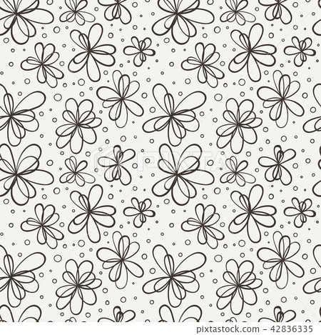 Seamless doodle floral pattern. Seamless doodle floral pattern. 42836335
