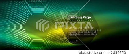 Neon glowing techno hexagon shape lines, hi-tech futuristic abstract background, landing page Neon glowing techno hexagon shape lines, hi-tech futuristic abstract background, landing page 42836550