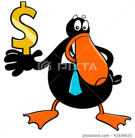 duck businessman character with dollar sign duck businessman character with dollar sign 42836620