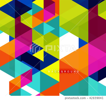 Multicolored triangles abstract background, mosaic tiles concept 42839041