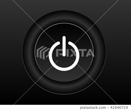 插图素材: white power icon vector illustration isolated