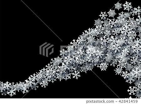 Christmas snowflakes scattered card for winter holidays 42841459