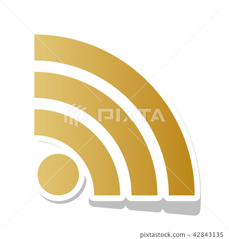 RSS sign illustration. Vector. Golden gradient... - Stock Illustration ...