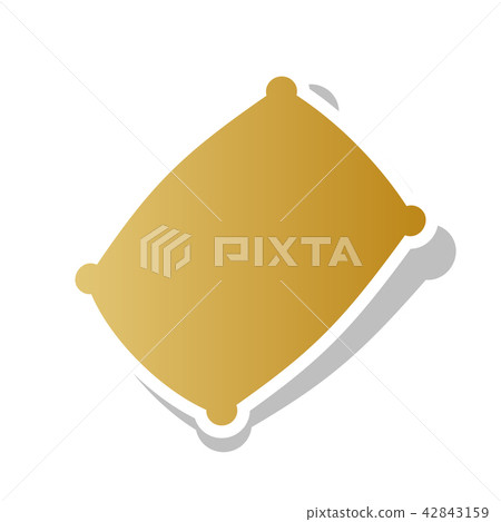 Pillow sign illustration. Vector. Golden gradient icon with whit 42843159