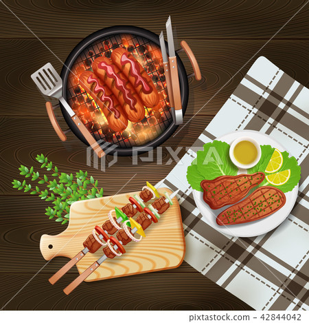 BBQ Grill Realistic Illustration 42844042