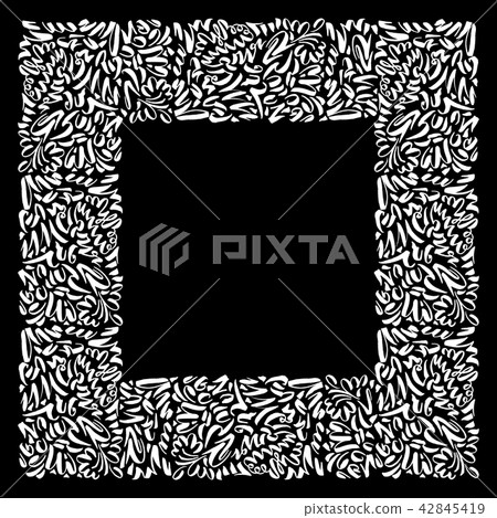 Frame or border in slavonic calligraphy style 42845419