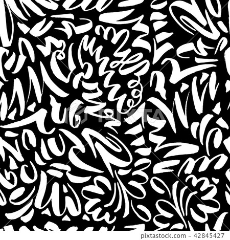 Slavonic Calligraphy style Seamless Pattern 42845427