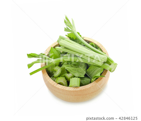 Fresh celery stalks on a white background Fresh celery stalks on a white background 42846125