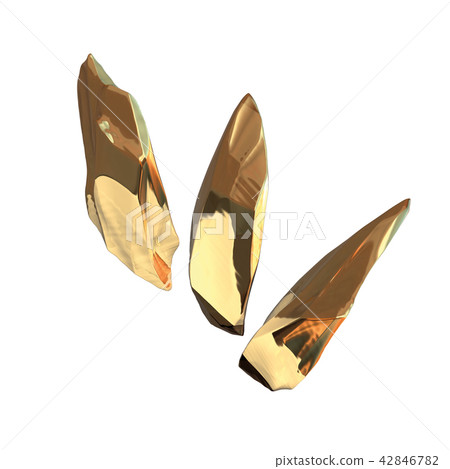 Set of golden nuggets isolated on white background. Different bars closeup wealth rich mining Set of golden nuggets isolated on white background. Different bars closeup wealth rich mining 42846782