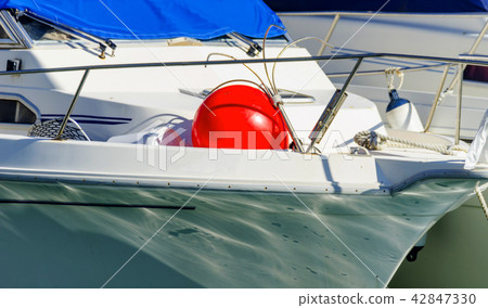 closeup on a yacht, yachts and motor boats 42847330