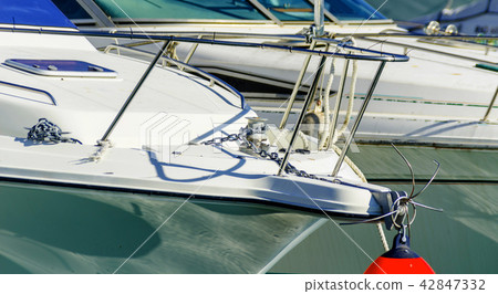 closeup on a yacht, yachts and motor boats 42847332