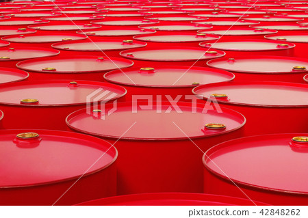 metal barrels of red color 42848262