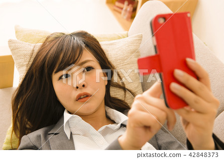 Sumaho Business Woman Relaxation Living Sofa Lifestyle Le 42848373