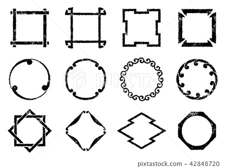 Japanese style frame set 1 stamp Japanese style frame set 1 stamp 42848720