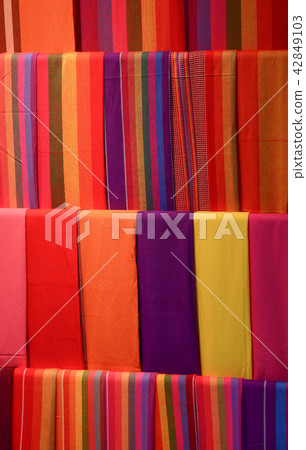 Colorful textile for sale at a street market Colorful textile for sale at a street market 42849103