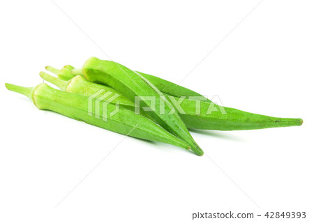 Green okra isolated Green okra isolated 42849393