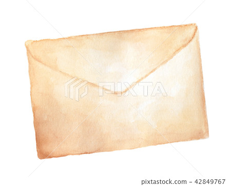 Old envelope isolated on white. Watercolor 42849767
